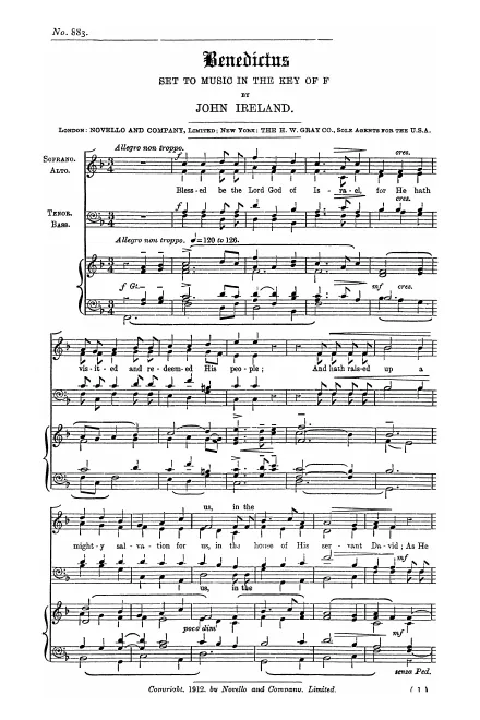 First page of Benedictus in F major