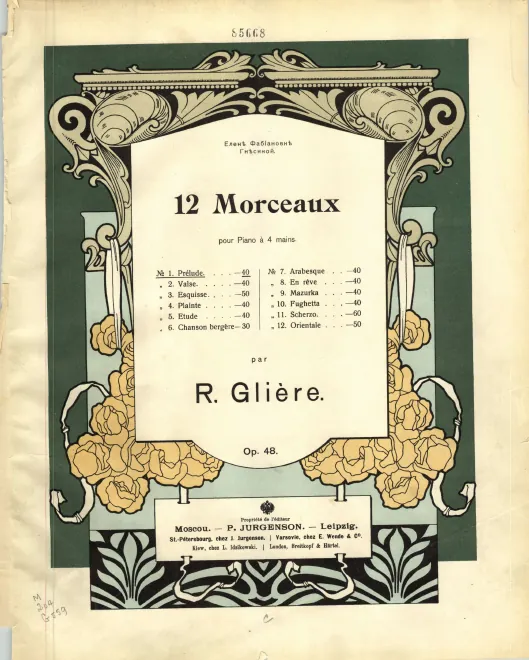 First page of 12 Morceaux pour piano à 4 mains