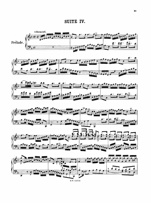First page of English Suite No.4 in F major
