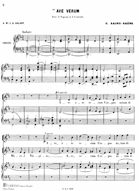 First page of Ave verum in D major