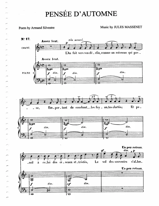 First page of Pensée d'automne