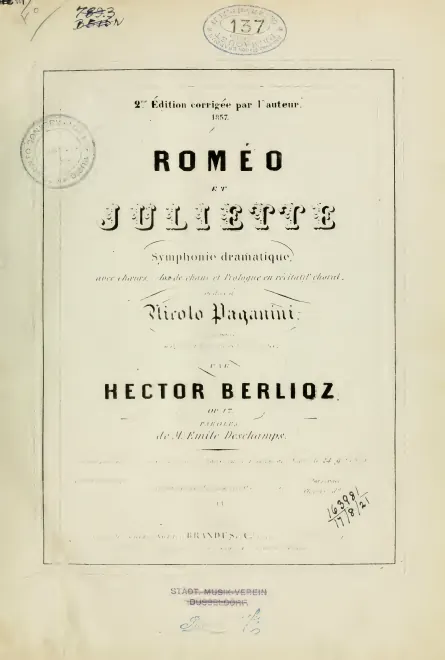 First page of Roméo et Juliette