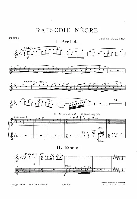 First page of Rapsodie nègre