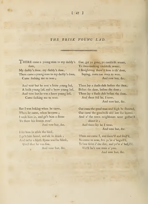 First page of The Brisk Young Lad