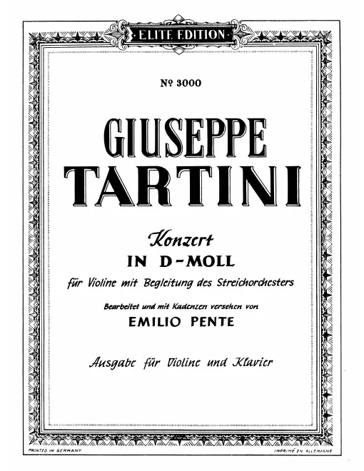 First page of Violin Concerto in D minor