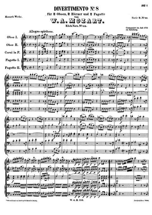 First page of Divertimento
