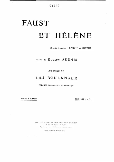First page of Faust et Hélène