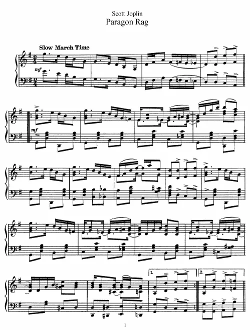 First page of Paragon Rag