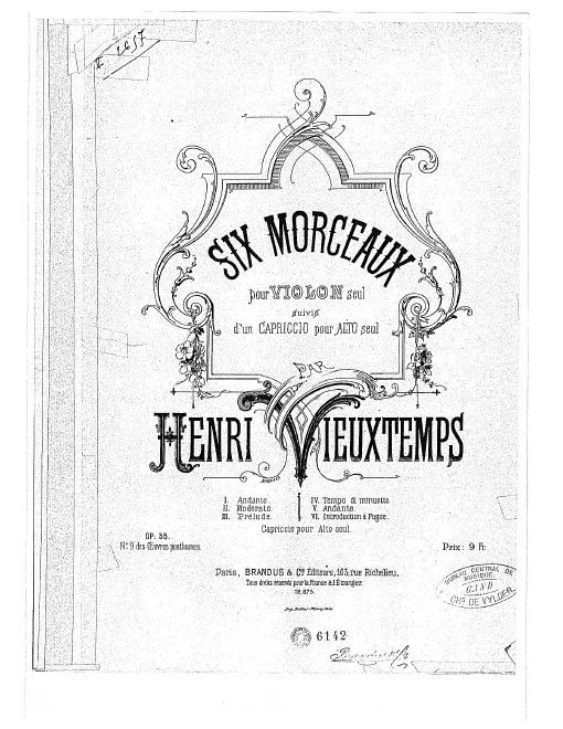 First page of Six Morceaux