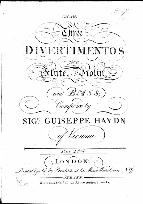 First page of Baryton Trio in C major