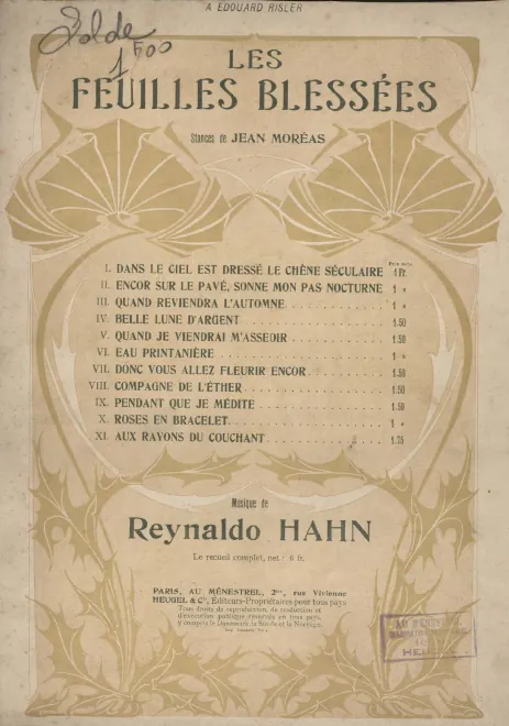 First page of Les feuilles blessées