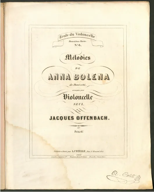 First page of Mélodies de Anna Bolena