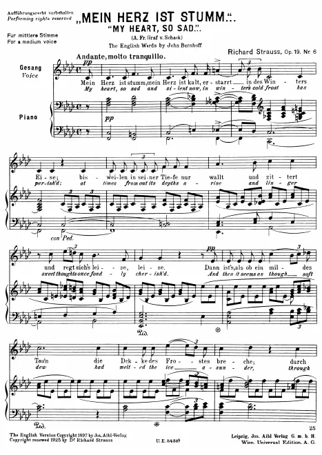 First page of 6 Lieder aus 'Lotosblätter'