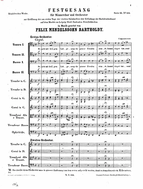First page of Festgesang