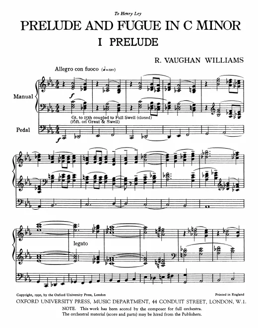 First page of Prelude and Fugue in C minor