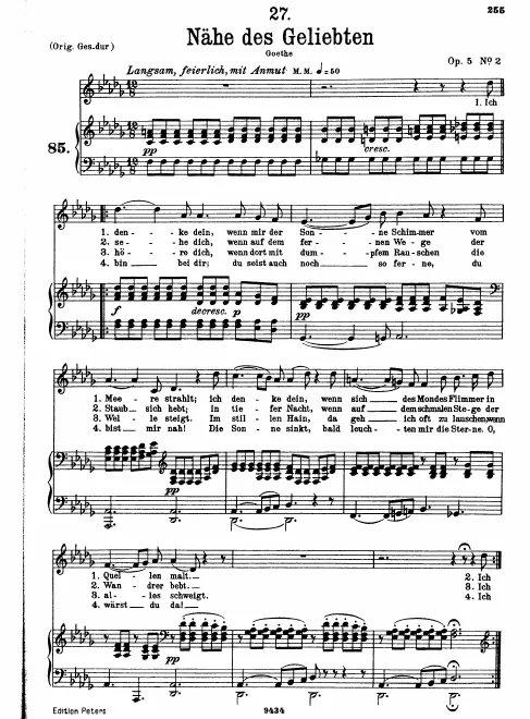 Complete Score (Low voice, transposed to D♭ major)
