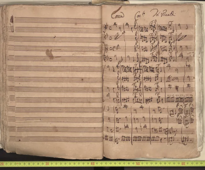First page of Concerto Conca for Strings in B-flat major
