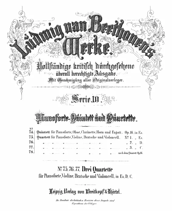 First page of Piano Quartet No.2 in D major
