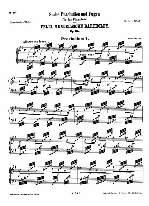First page of 6 Preludes and Fugues