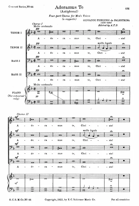 First page of Adoramus te Christe