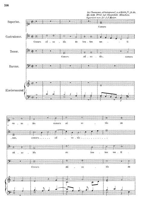 First page of Cueurs desolez par toutes nations