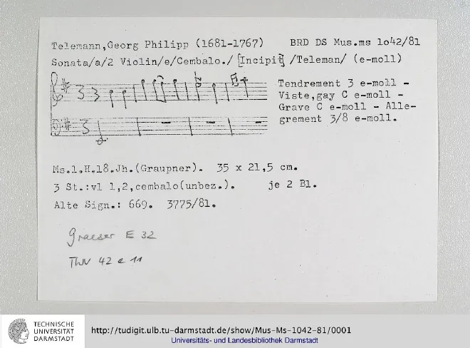 First page of Trio Sonata, TWV 42:e11