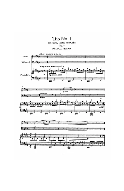 First page of Piano Trio No.1 in B major