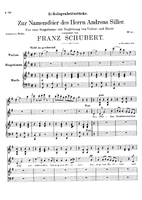 First page of Zur Namensfeier des Herrn Andreas Siller
