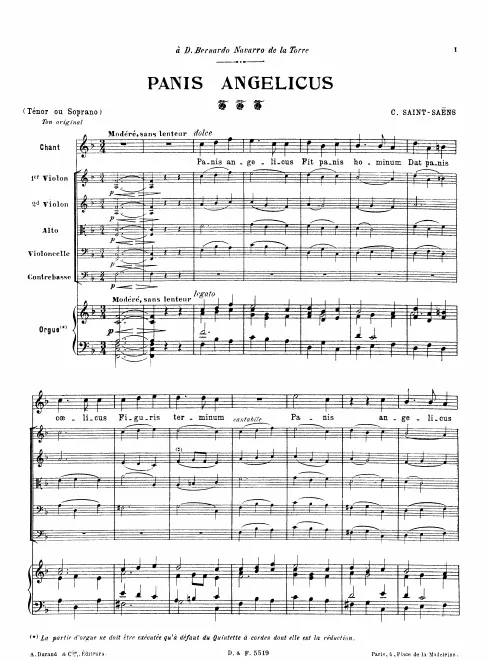 First page of Panis angelicus