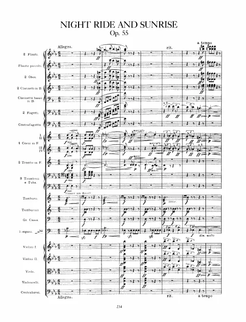 First page of Night Ride and Sunrise