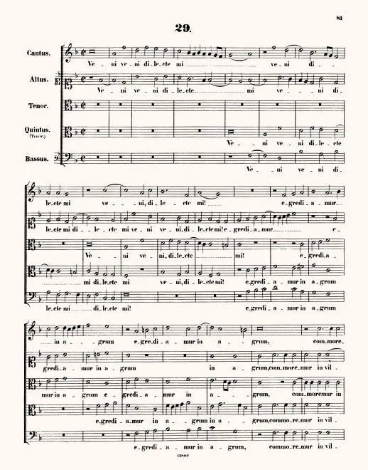 First page of Veni veni dilecte mi