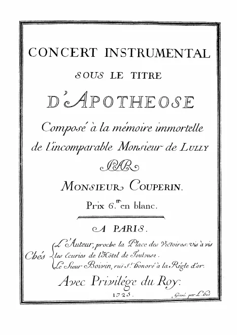 First page of L'Apothéose de Lully