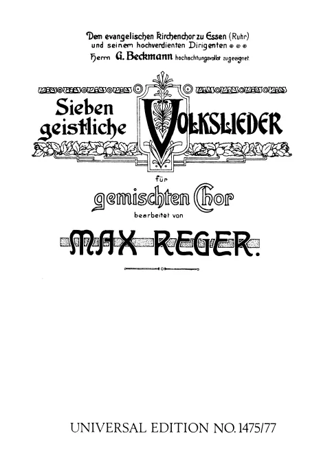 First page of 7 Geistliche Volkslieder