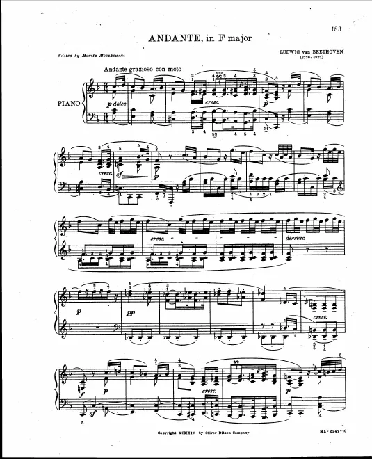 First page of Andante favori