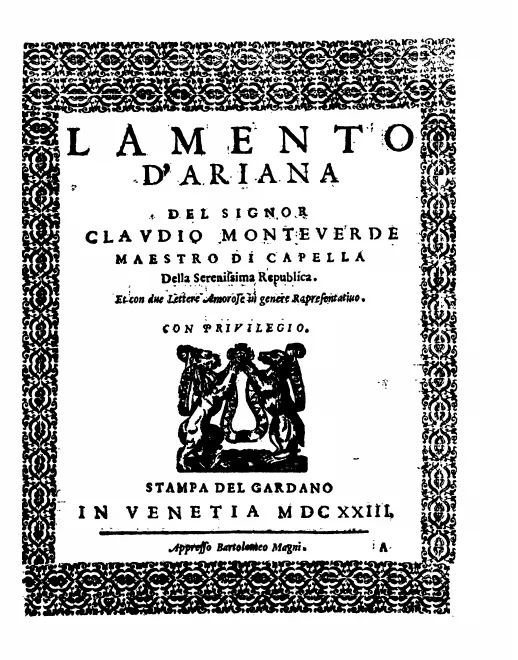 First page of Lamento d'Arianna