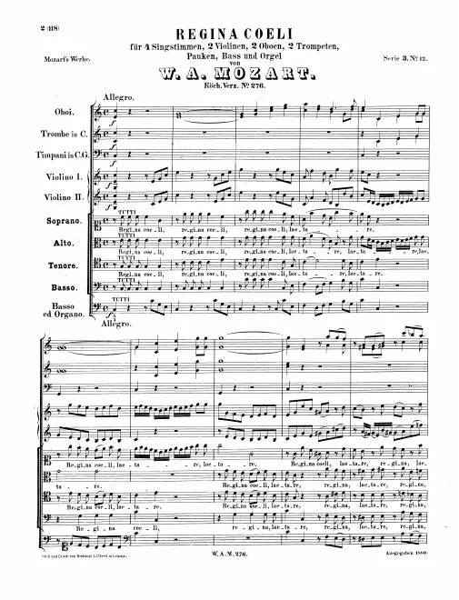 First page of Regina Coeli
