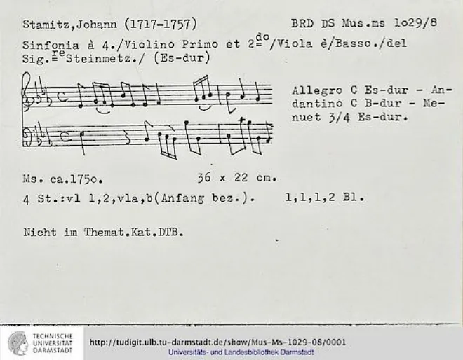 First page of Sinfonia in E-flat major