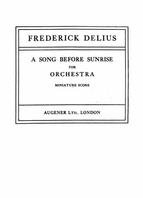 First page of A Song before Sunrise
