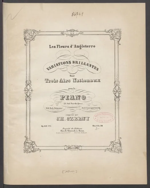 First page of Les fleurs d'Angleterre