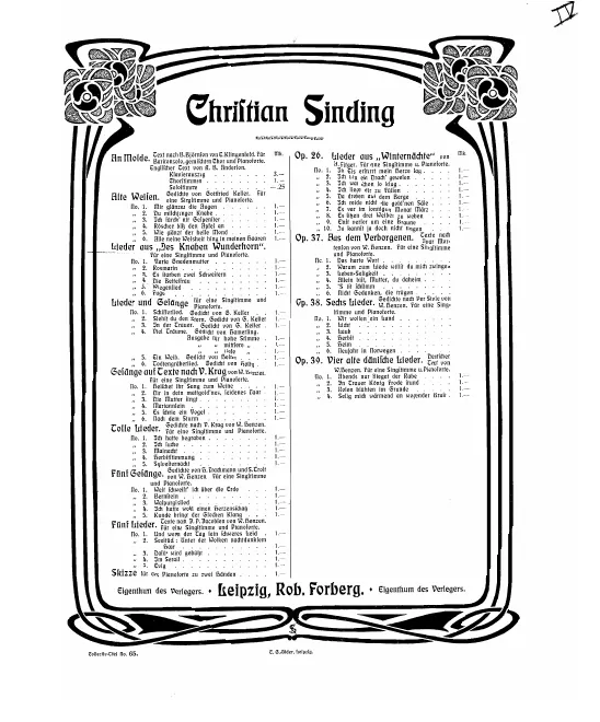 First page of Lieder aus 'Des Knaben Wunderhorn'