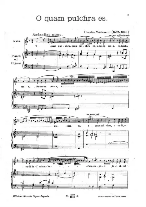 First page of O quam pulchra es amica mea