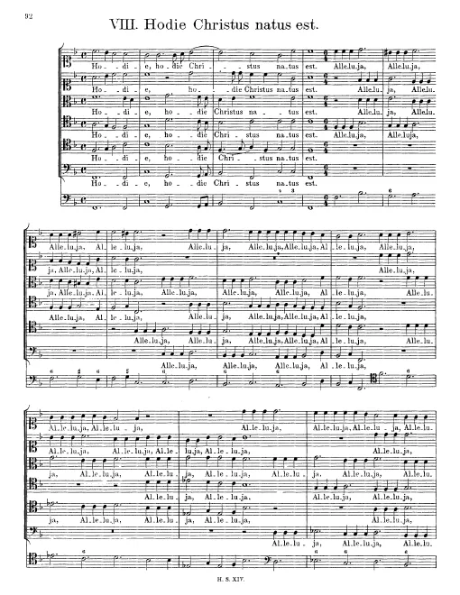 First page of Hodie Christus natus est