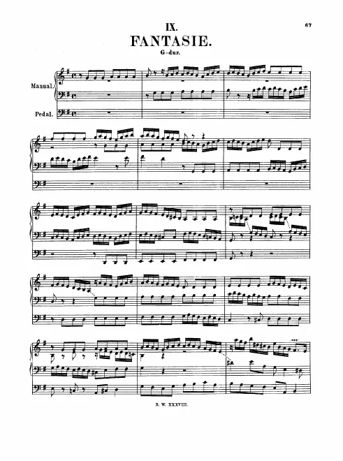 First page of Fantasia in G major