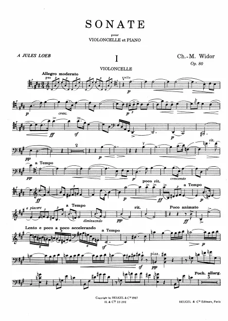 First page of Cello Sonata