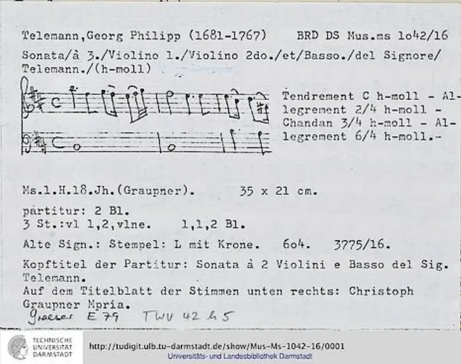 First page of Trio Sonata
