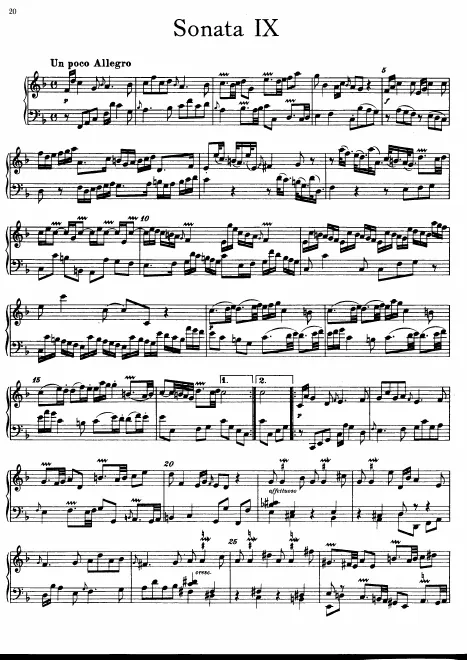 First page of Sonata in F major