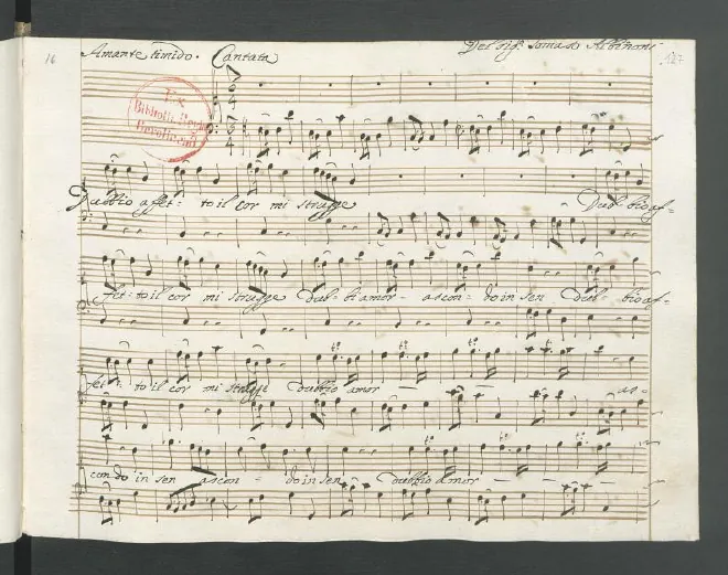 First page of Dubbio affetto il cor mi strugge