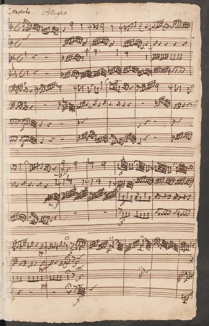 First page of Harpsichord Concerto in F major