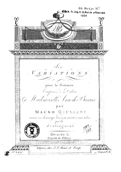 First page of 6 Variations, Op.2