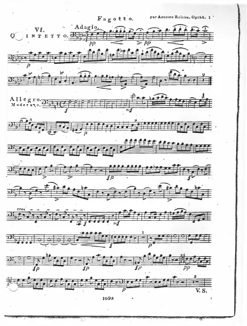 First page of Quintuor VI en Fa majeur